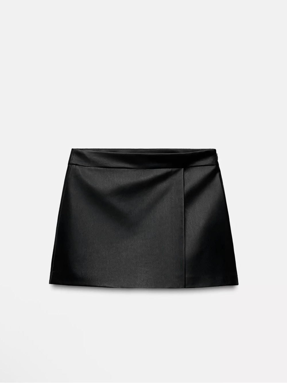 Zara Black Faux Leather Skort